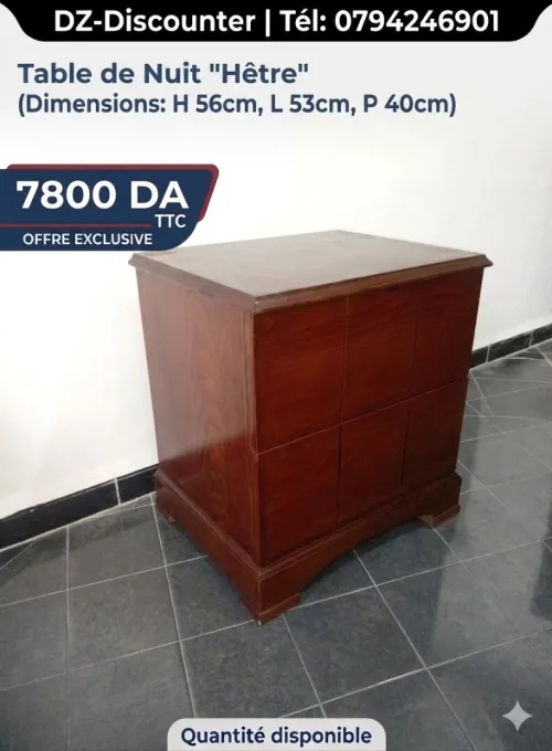 Table de Nuit Hêtre (Table de chevet)