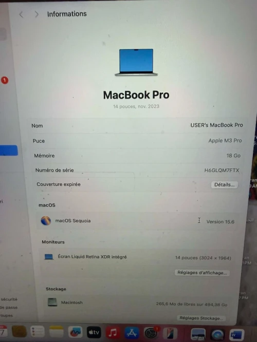 Macbook pro M3 pro