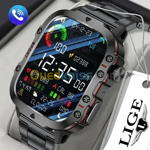 ساعة ذكية رياضية عالية الدقة مقاوم للماء صوت مدمج و الغبار  Smart watch sport montre 