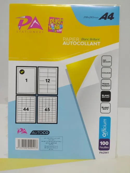 Autocollante A4 Brillant 100F