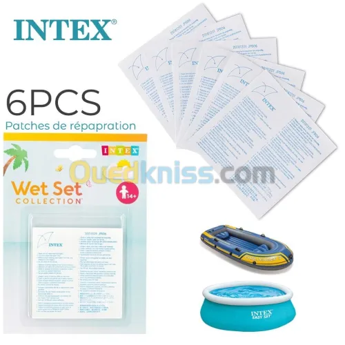 Intex Kit de Réparation de Vinyle Plastique Humide 6Pcs طقم لإصلاح المنتجات القابلة للنفخ