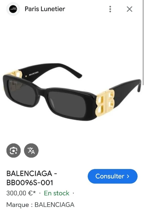 Lunette original balenciaga unisexe 