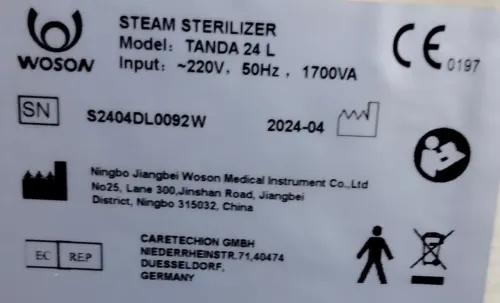 STEAM STERILIZER Model: TANDA 24 L autoclave 
