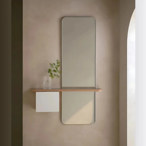 Console d'entrée 80x120 cm en MDF avec miroir