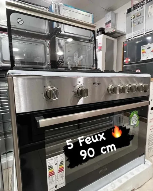 Cuisinière WINOR 5/4 feux Inox ventilateur garantie 2 ans