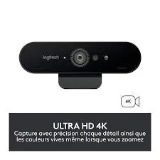 Logitech Brio Webcam 4K, Appel vidéo Ultra 4K HD,