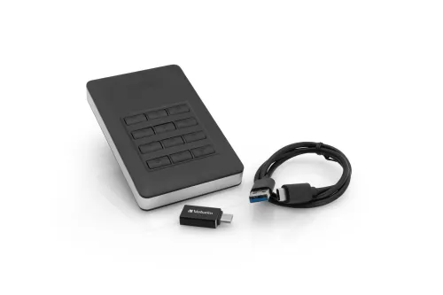 Verbatim Disque dur portable sécurisé Store n Go avec accès par clavier, USB 3.1, 1TB
