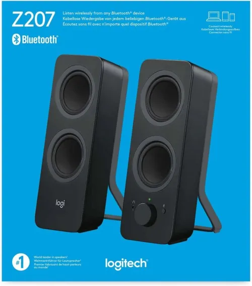 Logitech Z207 Système de Hauts-Parleurs Bluetooth pour PC, Son Stéréo 10W 