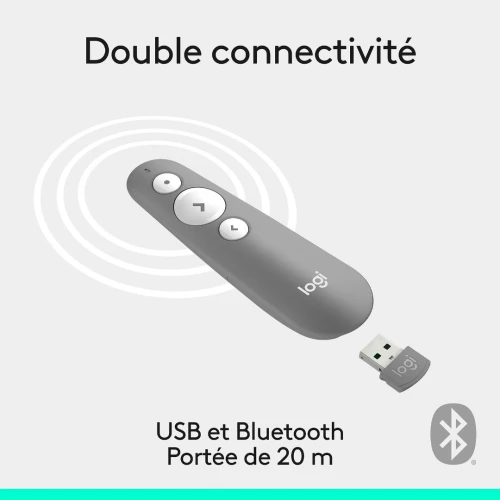 Logitech R500s Laser Presentation Remote (Gris Moyen) Télécommande de présentation