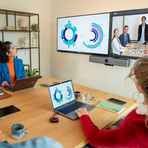 Barco ClickShare Bar Pro Barre de visioconférence1. Connexion sans fil. 2dongles USB inclus.