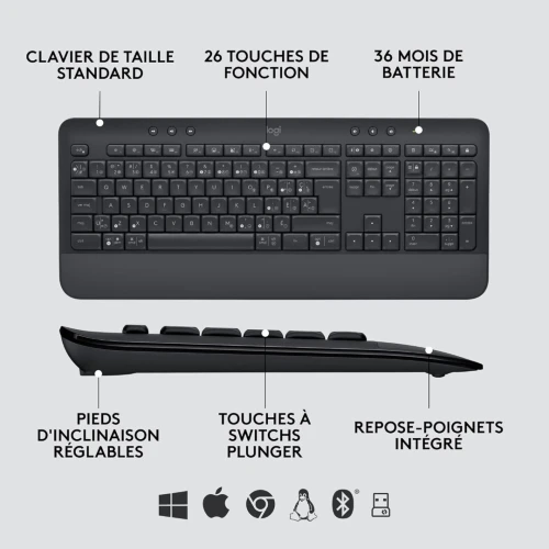 Logitech Signature MK650 Combo for Business, Souris et Clavier sans Fil, Logi Bolt, Bluetooth