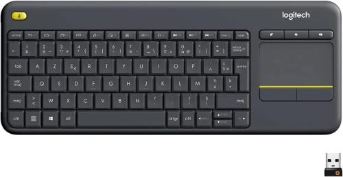 Logitech K400 Plus Clavier sans Fil Touch TV avec Contrôle Média et Pavé Tactile, Francais AZERTY