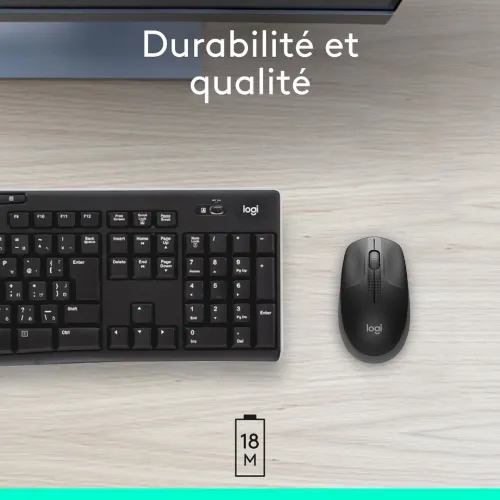 Logitech M190 (Charbon) Souris sans fil - ambidextre - capteur optique 1000 dpi - 3 boutons