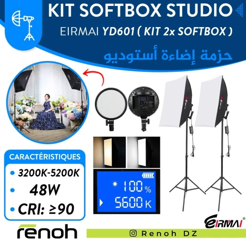 Kit Softbox EIRMAI YD601 ( Bi-Color / 48W ) 