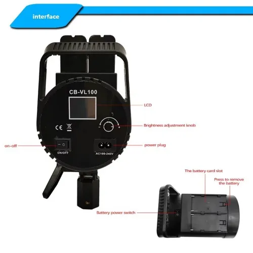 Kit Eclairage Studio CB-VL100 Avec Godox 60x90cm ( 100W / Bi-Color )