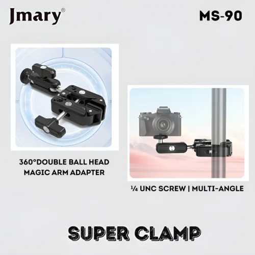 Super Clamp Pour Smartphone / Caméra JMARY MS-90 ( Avec Support Smartphone Inclu )