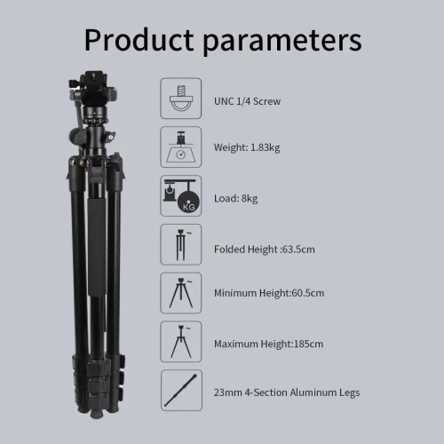 Trépied MultiFunction JMARY KS355 + HG60 ( 1.85m / 2-in-1 Monopod )