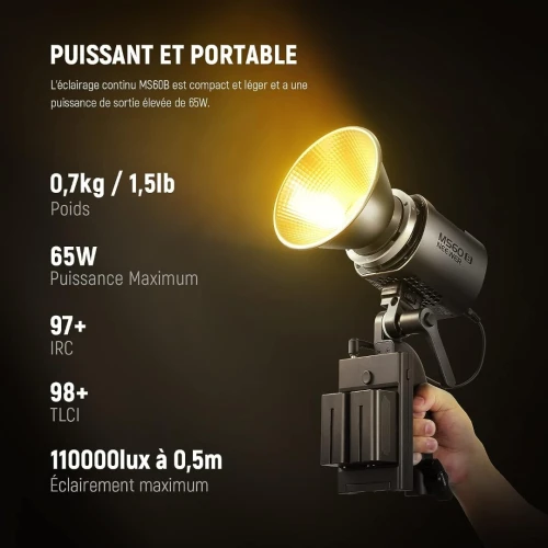 Lumiére Continue COB NEEWER MS60B (65W / Bi-Color)