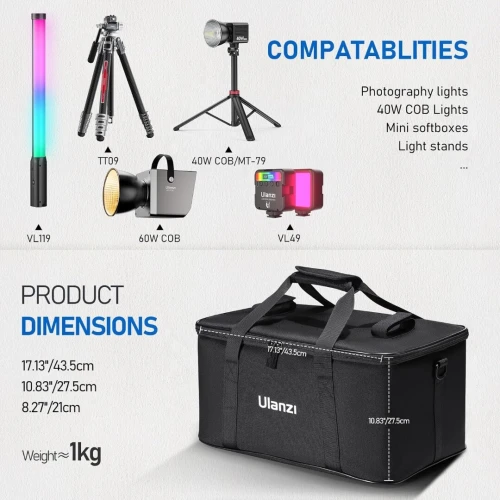 Bag MultiFonction ULANZI CARRYING BAG WITH MOVABLE FOAM (OM-01)