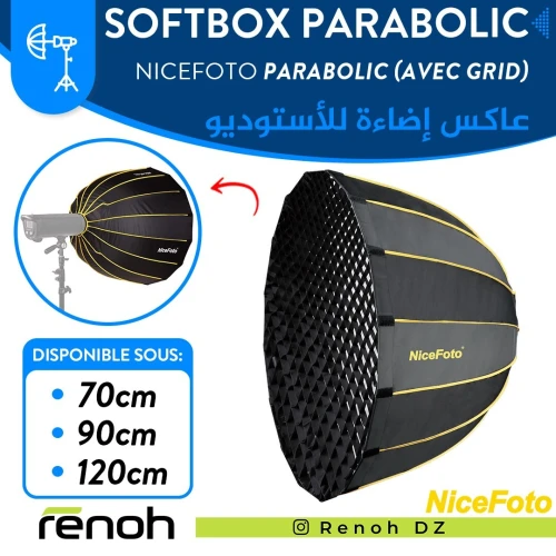 Softbox Parabolic NICEFOTO AVEC GRID ( 70cm / 90cm / 120cm )