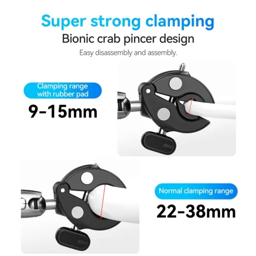 Clamp Double TELESIN DOUBLE-HEADED CRAB CLAMP (GP-HBM-001-D)