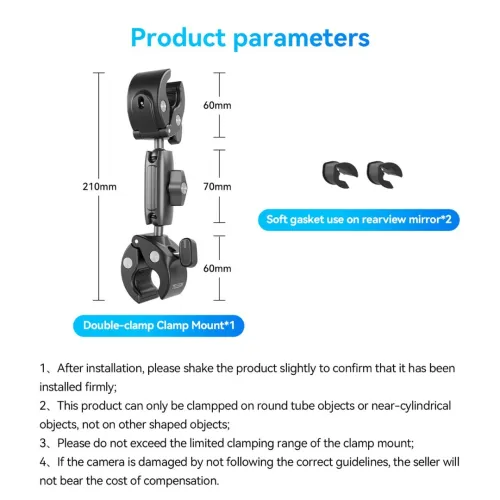 Clamp Double TELESIN DOUBLE-HEADED CRAB CLAMP (GP-HBM-001-D)