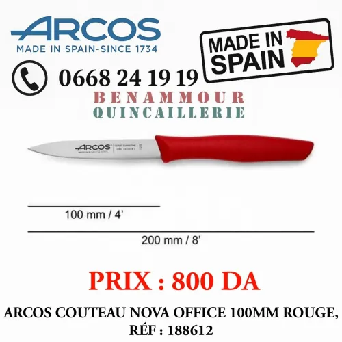 ARCOS nova couteau office 100MM rouge