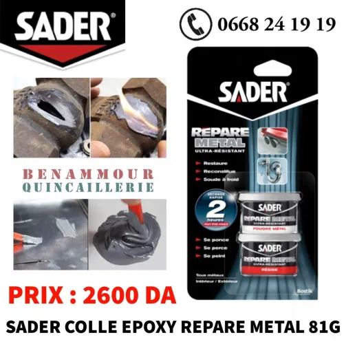 SADER COLLE EPOXY REPARE METAL 81G 