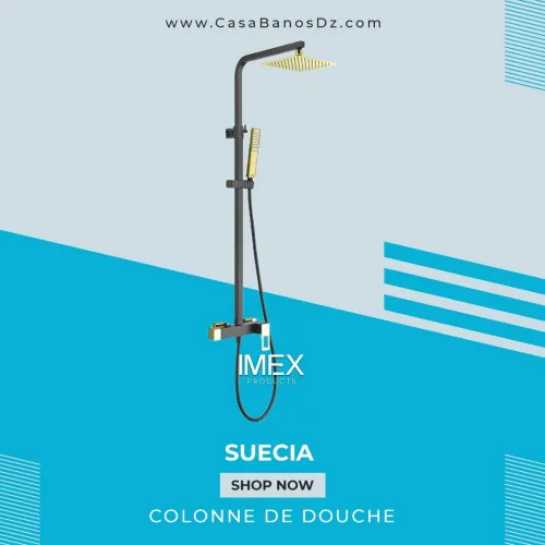 Colonne De Douche SUECIA Noir Or IMEX