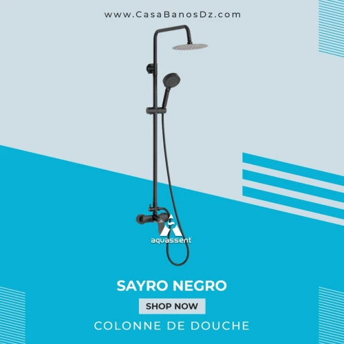 Colonne De Douche SAYRO Noir AQUASSENT 