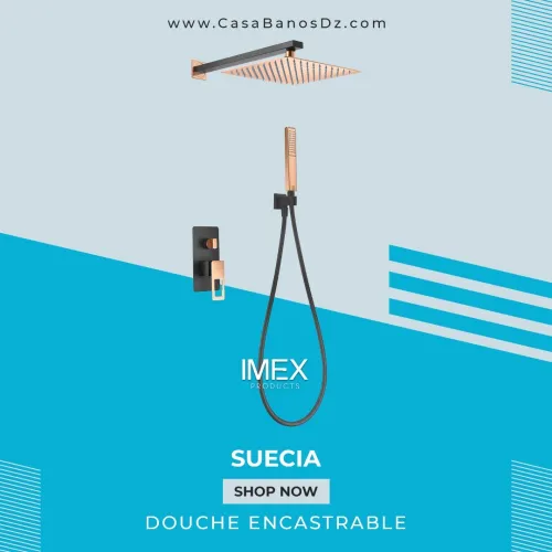 Douche Encastrable SUECIA Noir Or Rose IMEX