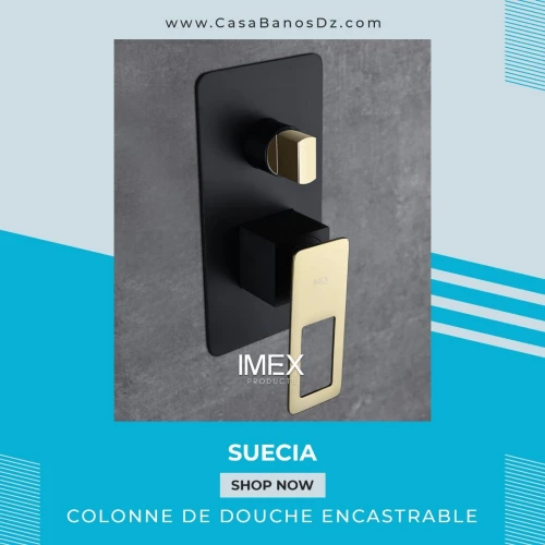Douche Encastrable SUECIA Noir Or IMEX