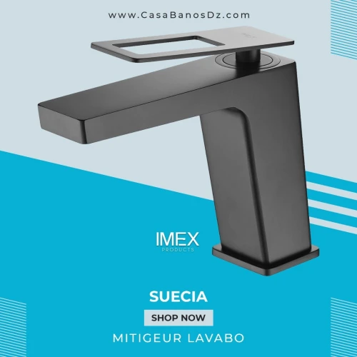 Mitigeur Lavabo SUECIA Noir IMEX