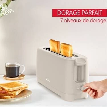 Grille-pain MOULINEX LS2M0a10 morning gris 1 longue fente
