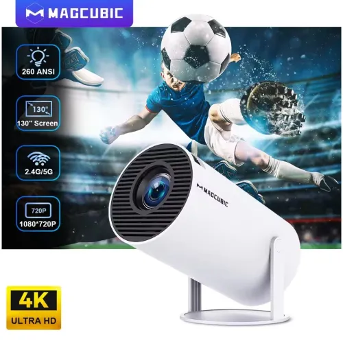 Projecteur Magcubique pour Home Cinéma Extérieur, HY300 PRO, 4K, Android 11 Touriste, Wifi6, 260ANSI