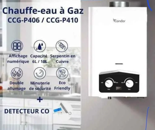 Chauffe eau à gaz condor 6L 10L