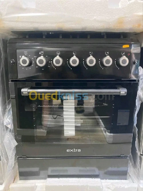 Cuisinière extra 4 feux inox four ventilé 