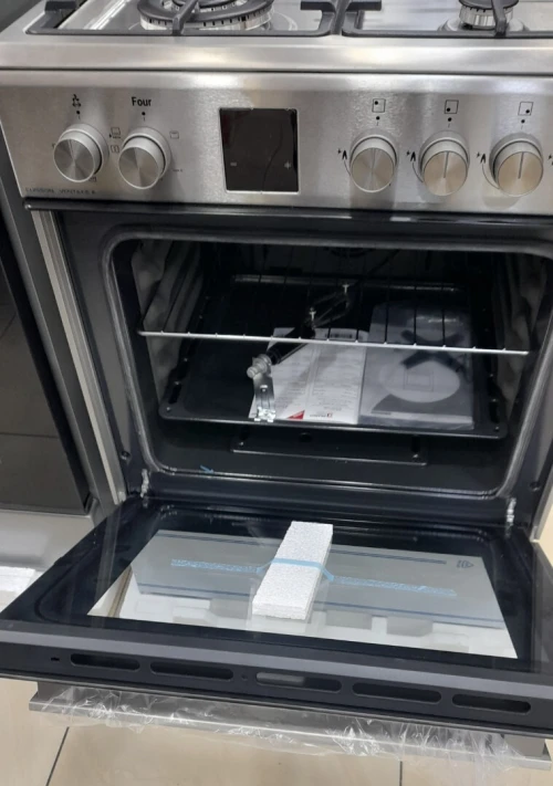 Promotion cuisinière brandt 4 feux inox ventilé gaz electrique wok tabona 