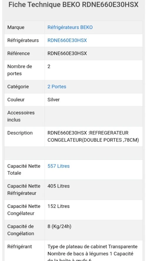 Promotion réfrigérateur beko 660l nofrost prosmart inverter gris 