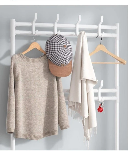 étagère multi fonctionnelle 4 étagères chaussure/cintre/chapeaux