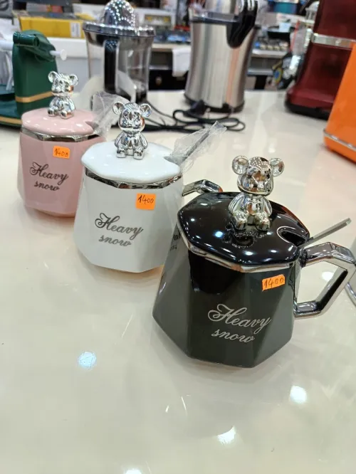 Chopes tasses café au lait avec couvercle en céramique
