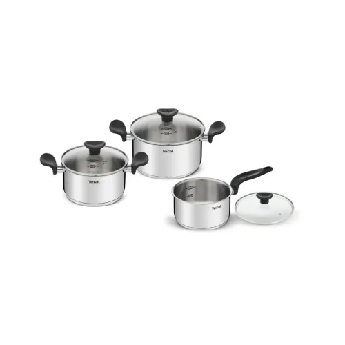 TEFAL Primary Batterie de cuisine en inox 6 pcs Faitout casserole