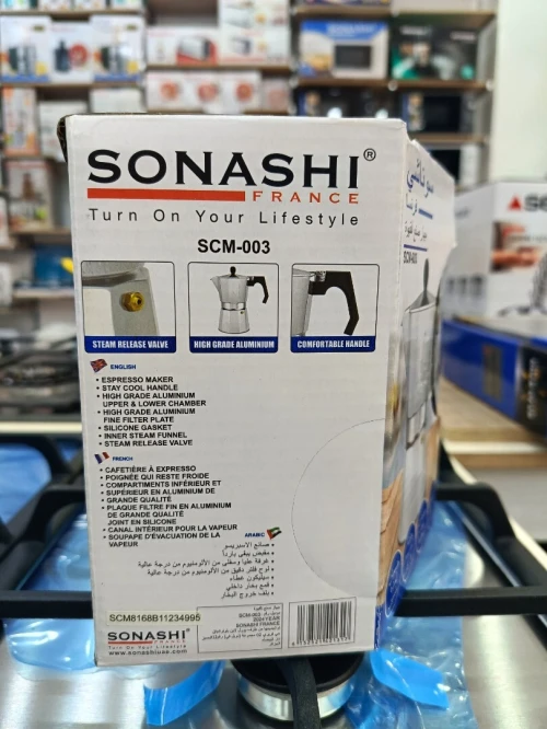 SONASHI cafetière à espresso moka 3 tasses et 6 tasses et 9 tasses