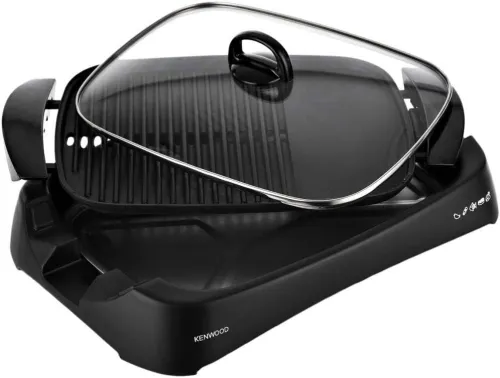 KENWWOD Health Grill Grille barbecue électrique avec couvercle en verre 1700w 58cm