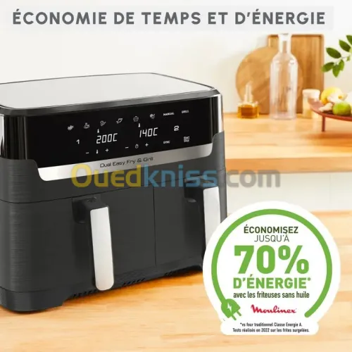MOULINEX air fyer friteuse Dual easy fry & grill 5.2 +3.1 L double tiroire
