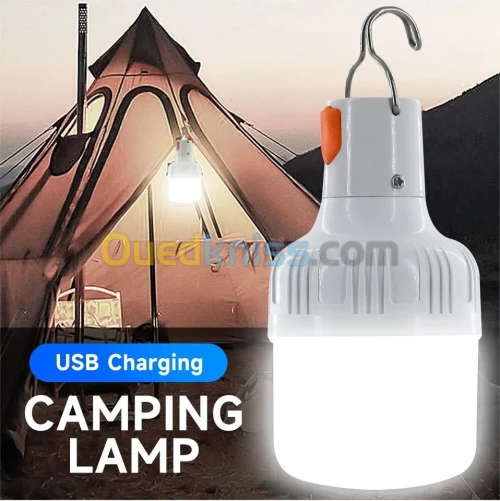 LAMPE DE CAMPING ET SECOURS LED RECHARGEABLE  مصباح التخييم والطوارئ قابل للشحن