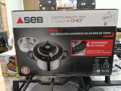 SEB Clipso+ Chef Cocotte minute Inox 4.5L/6L/8L 4 réglages