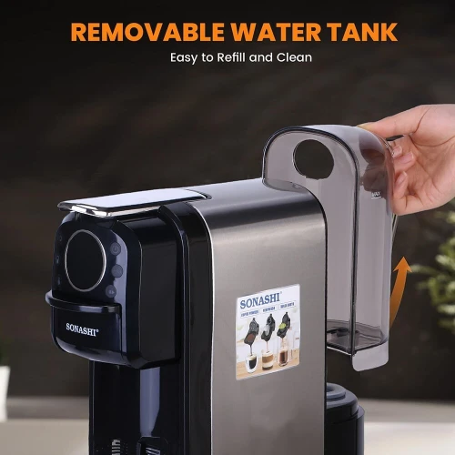 SONASHI Machine a café 3en1 capsules/café moulu/dolce gusto 20 bars 1400w INOX