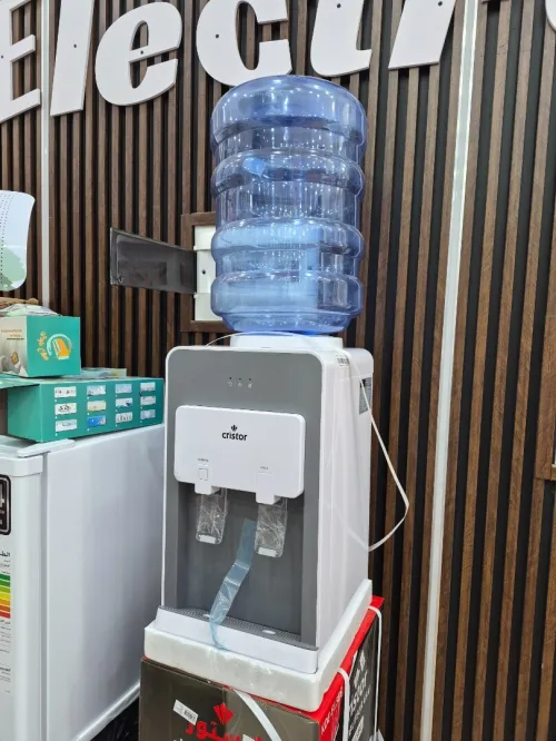 CRISTOR Fontaine distributeur d'eau fraiche sur table avec réservoir 20L Blanc et gris