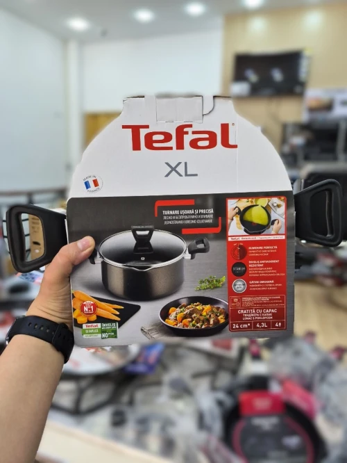 TEFAL XL Faitout marmite avec couvertcle en verre 24cm 4.3L 4 personnes